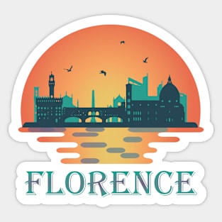 Florence - Italy Travel - Firenze Skyline Landmarks Sticker